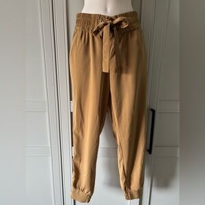 Dynamite Gold/Tan Jogger Pants with Tie Waist